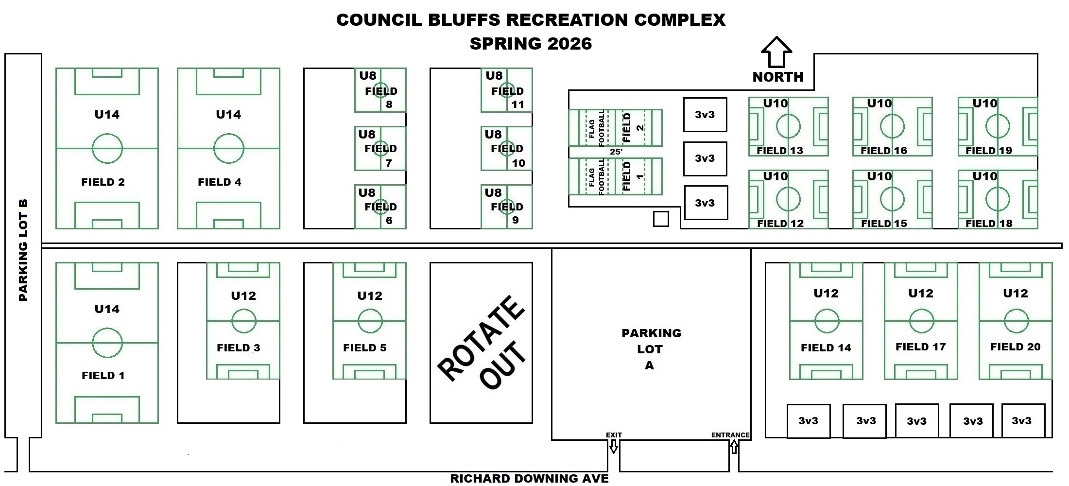 Soccer Field Map - Spring 2026